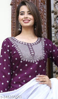 RAYON NECK EMROIDERY 3 PC SUIT FOR WOMAN
